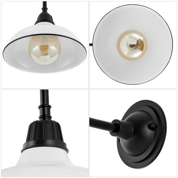 Aurora 12.25" Farmhouse Industrial Indoor/Outdoor Iron LED Gooseneck Arm Outdoor Sconce - JONATHAN Y